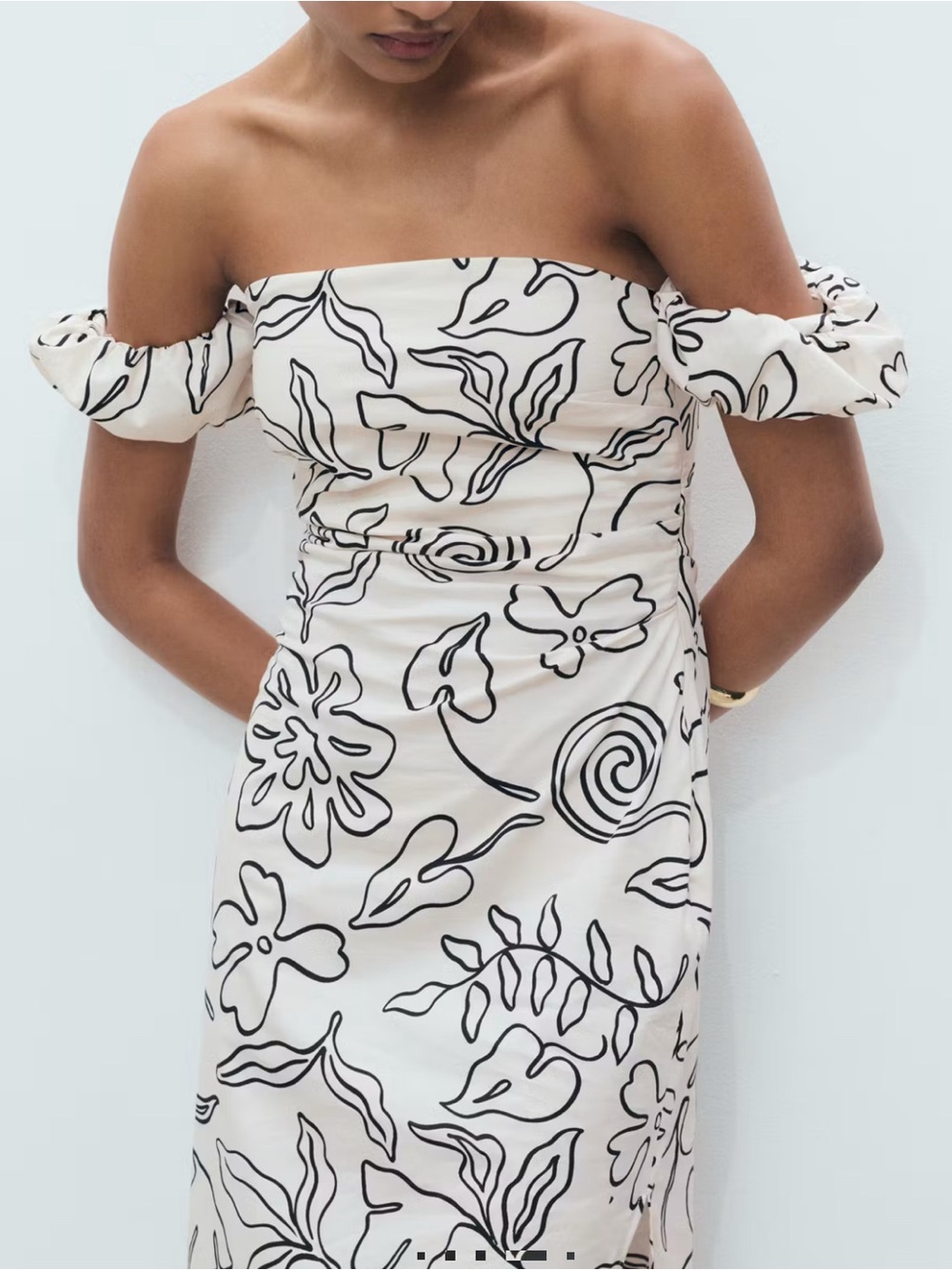 Mango STRAPLESS FLORAL DRESS - Picture 5 of 5
